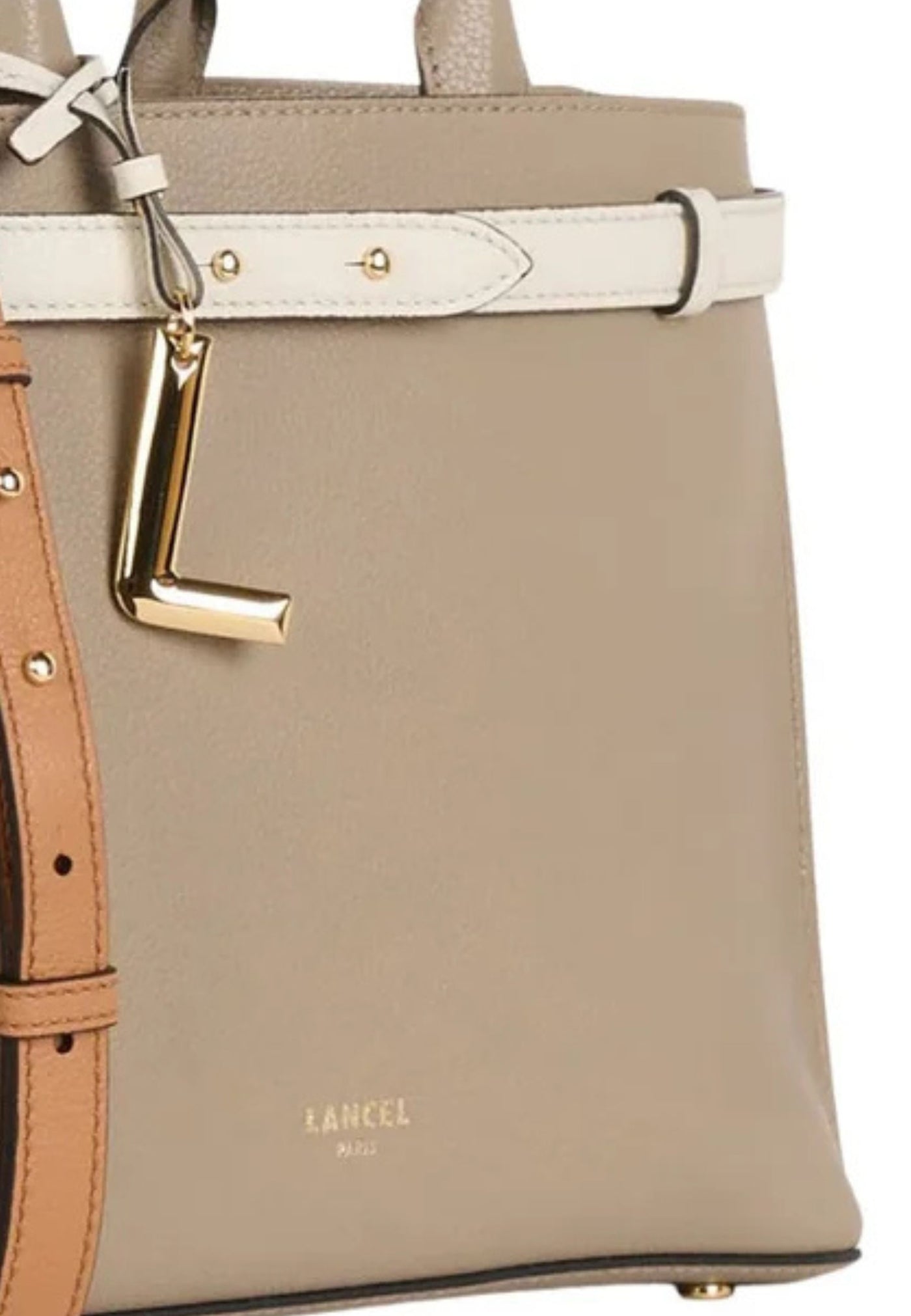 L Lancel Faubourg A13548LLTU Beige Handbags
