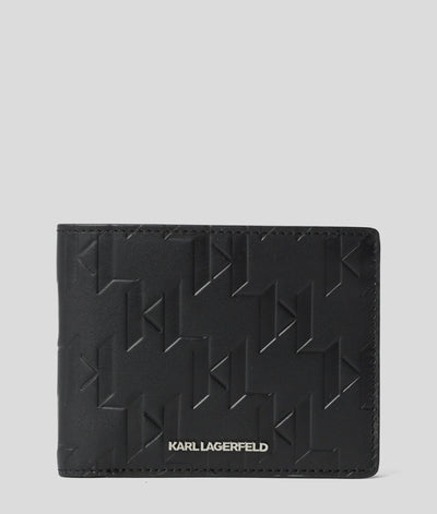 Portefeuille en Cuir K/Loom à deux volets Karl Lagerfeld A1M32015 Noir