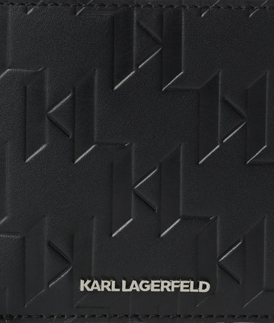 Portefeuille en Cuir K/Loom à deux volets Karl Lagerfeld A1M32015 Noir