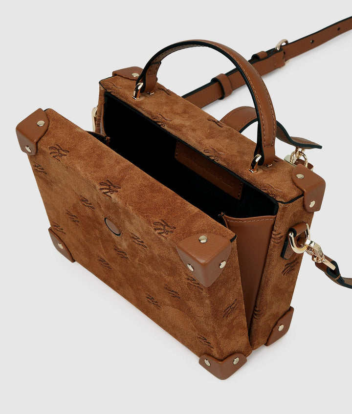 Sac à main Karl Lagerfeld avec cadenas B1W30266 Daim K/Autograph Tan