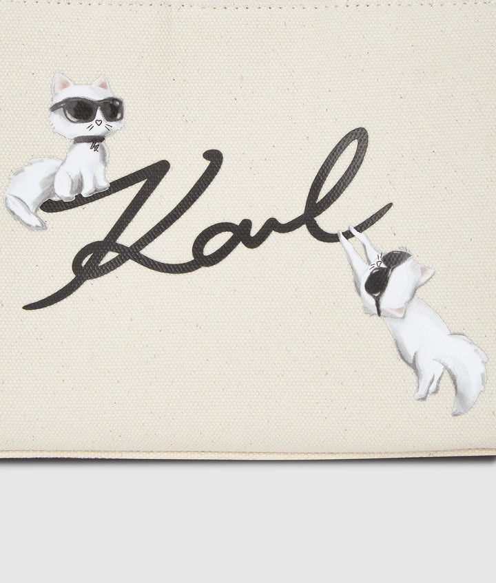 Sac à main Karl Lagerfeld Ikon Signature B1W50094 Choupette Blanc Natural