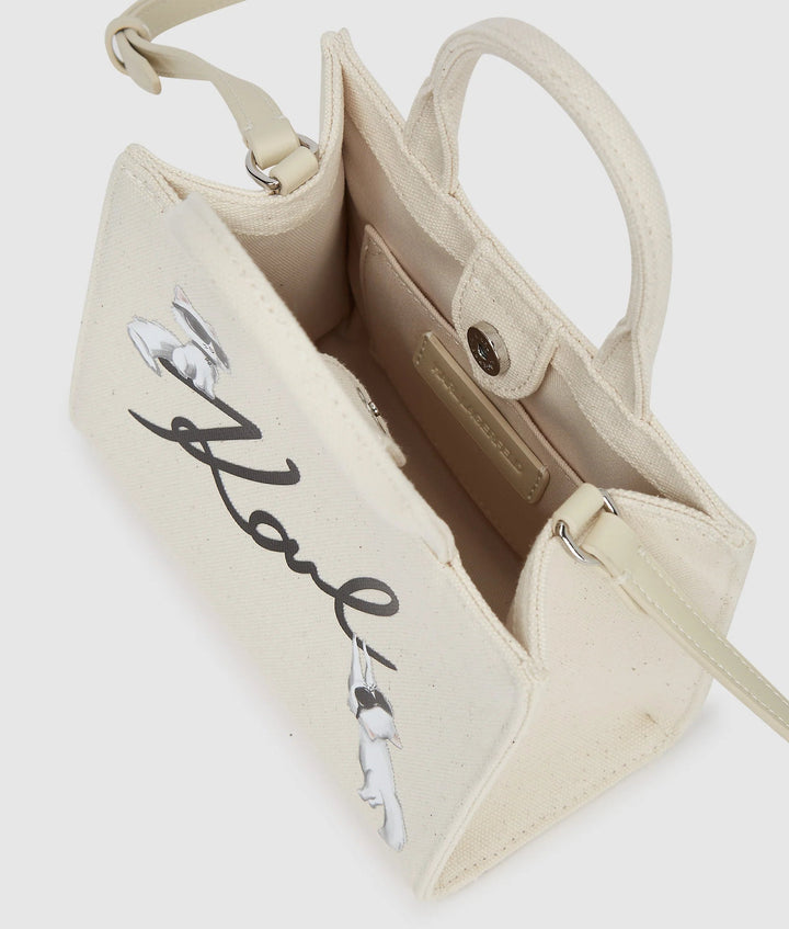 Sac à main Karl Lagerfeld Ikon Signature B1W50094 Choupette Blanc Natural