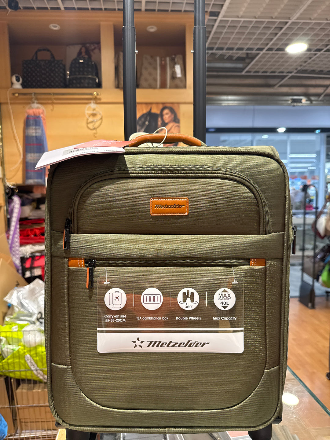 Valise cabine Trolley 55cm Rétro Metzelder Kaki