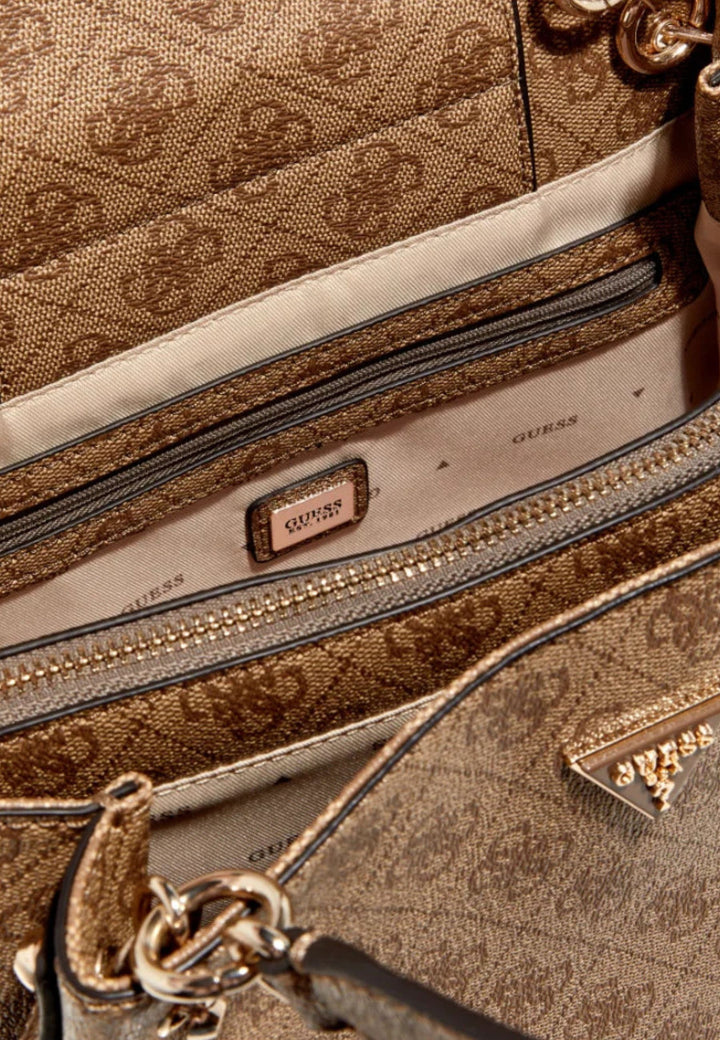 Guess Iepirkumu soma Lorella Monogramme Latte Logo