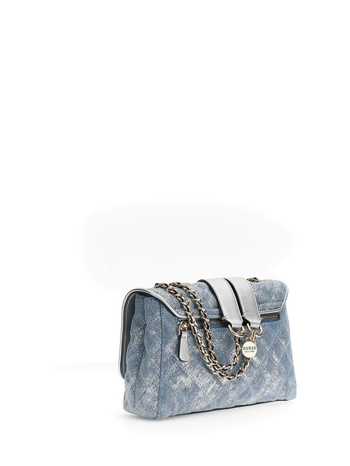 Guess Torba Ramię Cerelia Shoulder Sat Metallic Denim DG967320