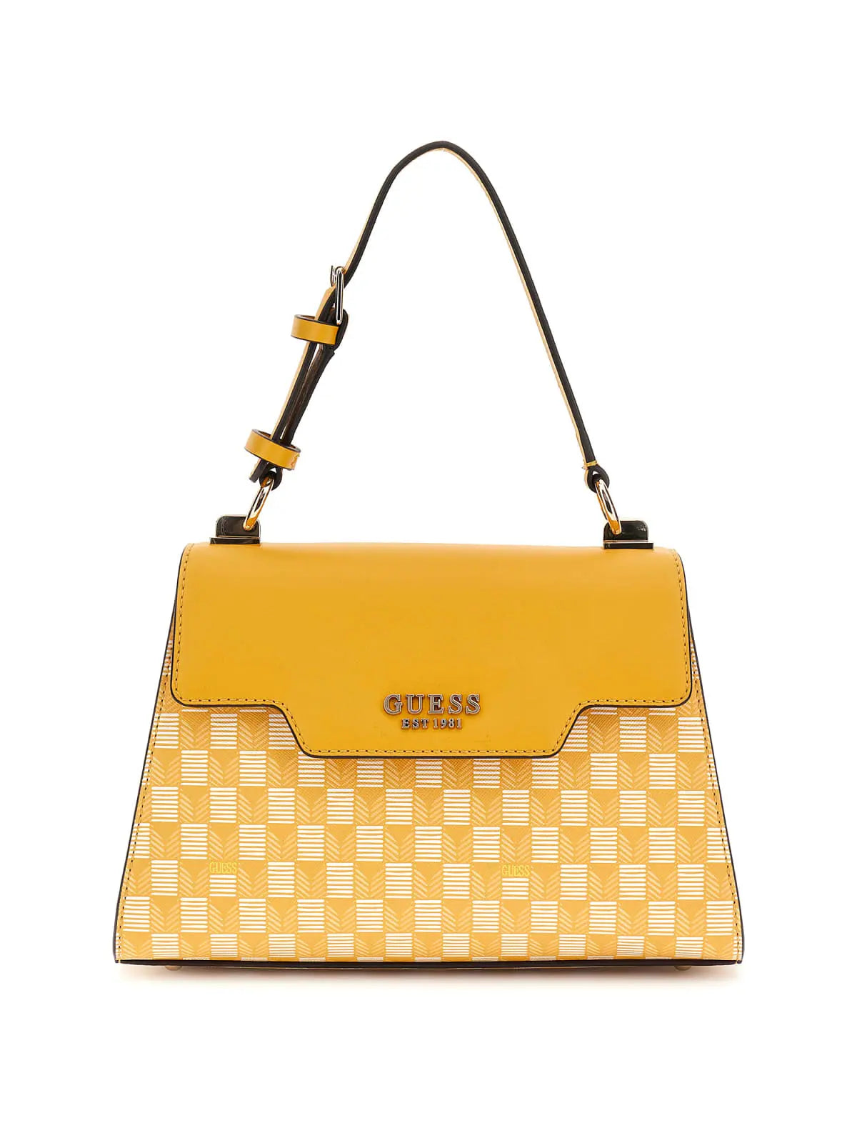 Sac Rabat Guess Hallie Top Handle Fl Yellow Logo JT874020