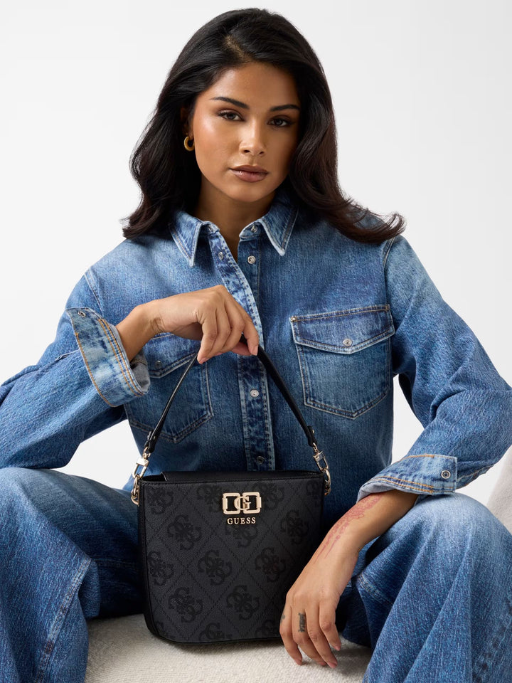 Guess Sacs à main Karnilla Logo Bucket Coal Logo OS990101