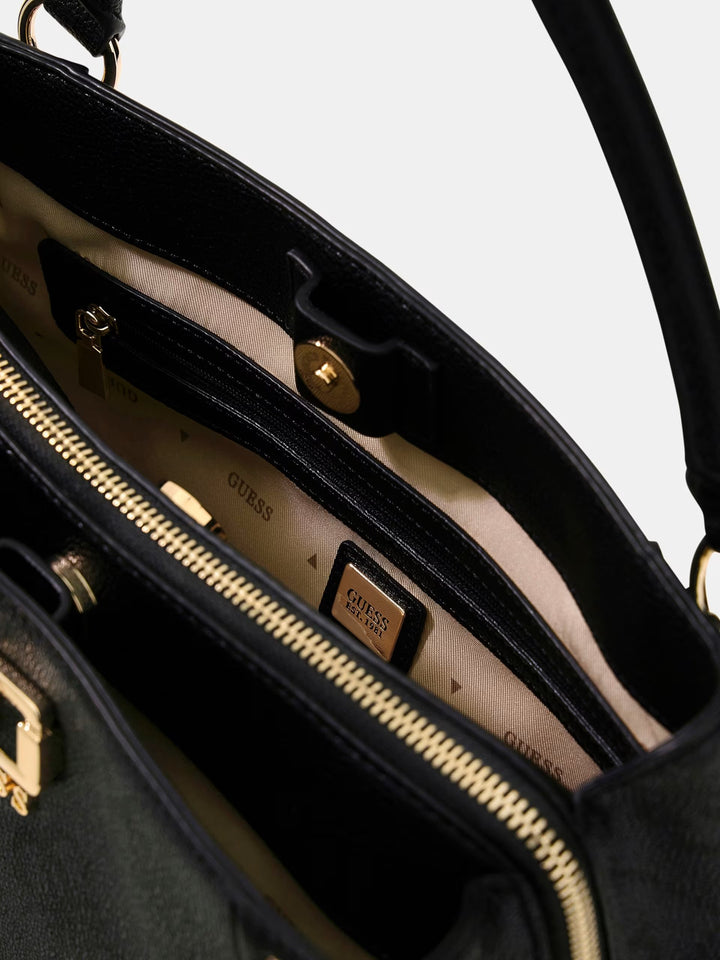 Guess Handbags Karnilla Logo Bucket Coal Logo OS990106