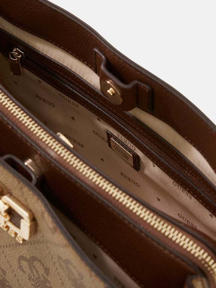 Guess Sacs à main Karnilla Logo Bucket Latte Logo/Brown OS990106