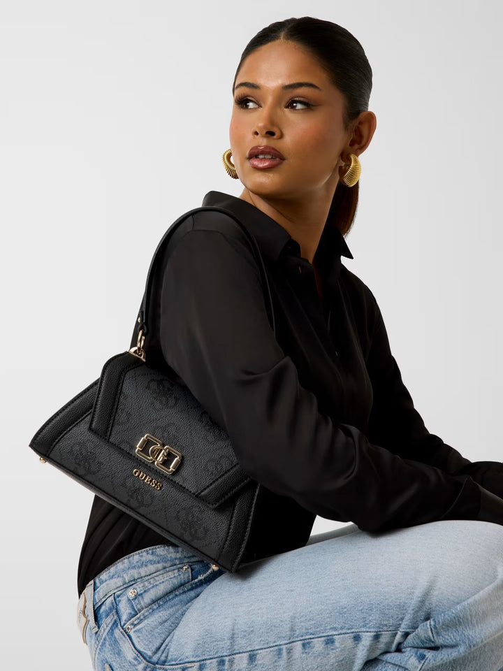 Guess Handbags Karnilla Logo Bucket Coal Logo OS990119