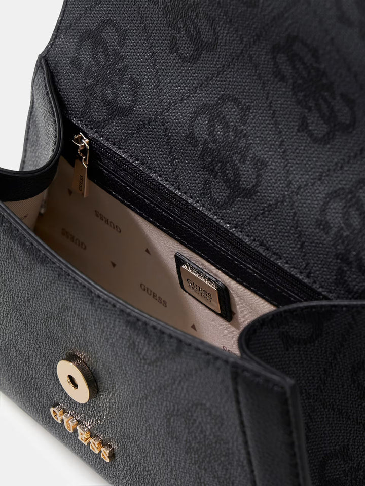 Guess Handbags Karnilla Logo Bucket Coal Logo OS990119