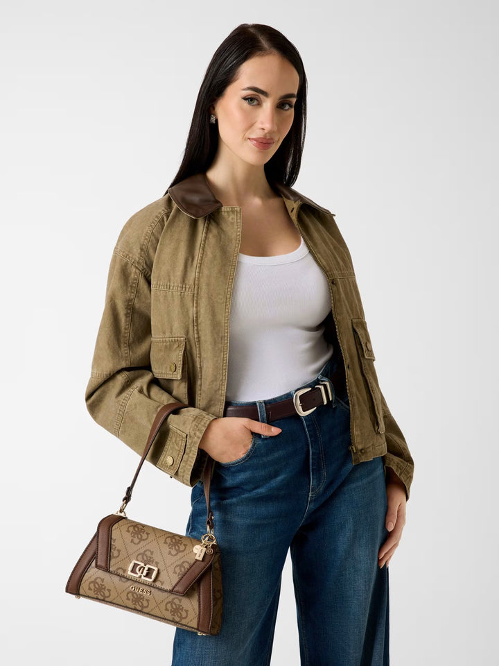 Guess Handtaschen Karnilla Logo Bucket Latte Logo/Brown OS990119