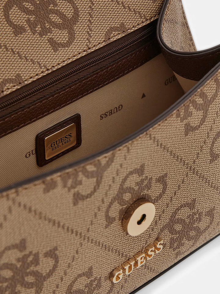 Guess Sacs à main Karnilla Logo Bucket Latte Logo/Brown OS990119