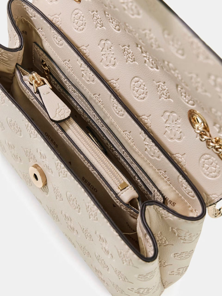 Guess Shoulder Bag Dita Dome Satchel Light Taupe Logo PD760221