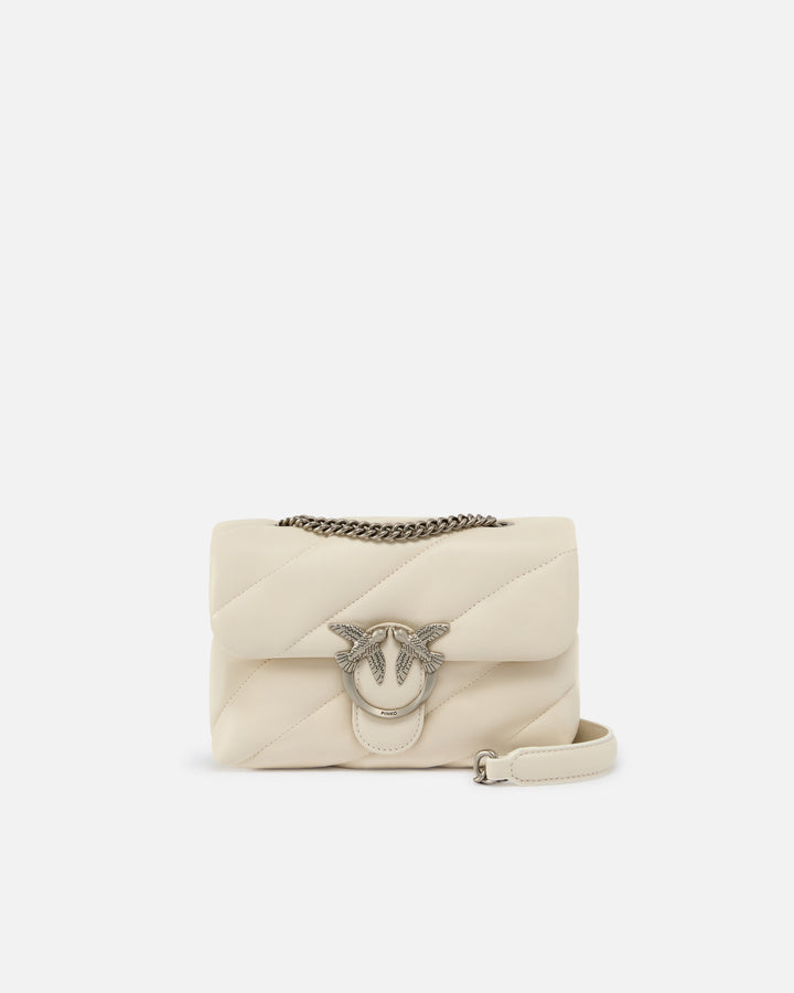 Pinko Borsa a Patta Love Puff Mini Cl Pecora Nappa Bianca A0F2Z14O