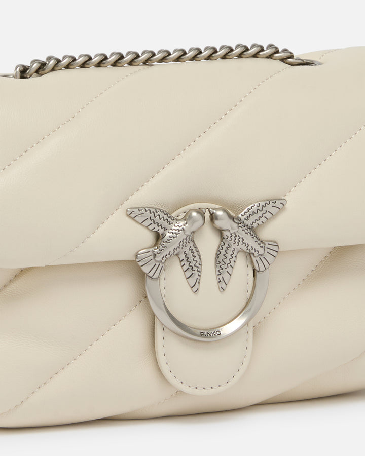 Pinko Borsa a Patta Love Puff Mini Cl Pecora Nappa Bianca A0F2Z14O