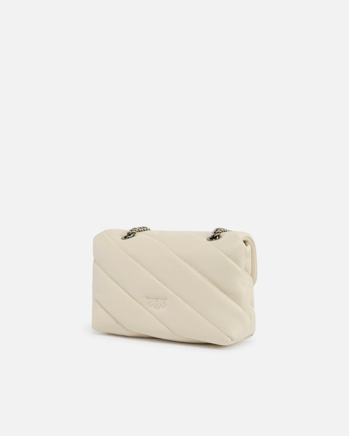 Pinko Borsa a Patta Love Puff Mini Cl Pecora Nappa Bianca A0F2Z14O