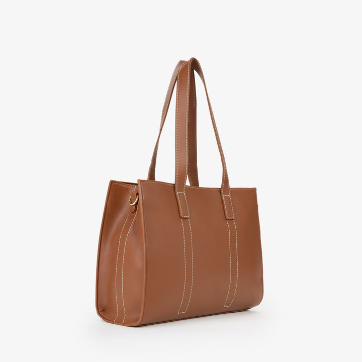 Valentino Sac Cabas Aury Re Marron Femme VBS9OB01 Cuoio