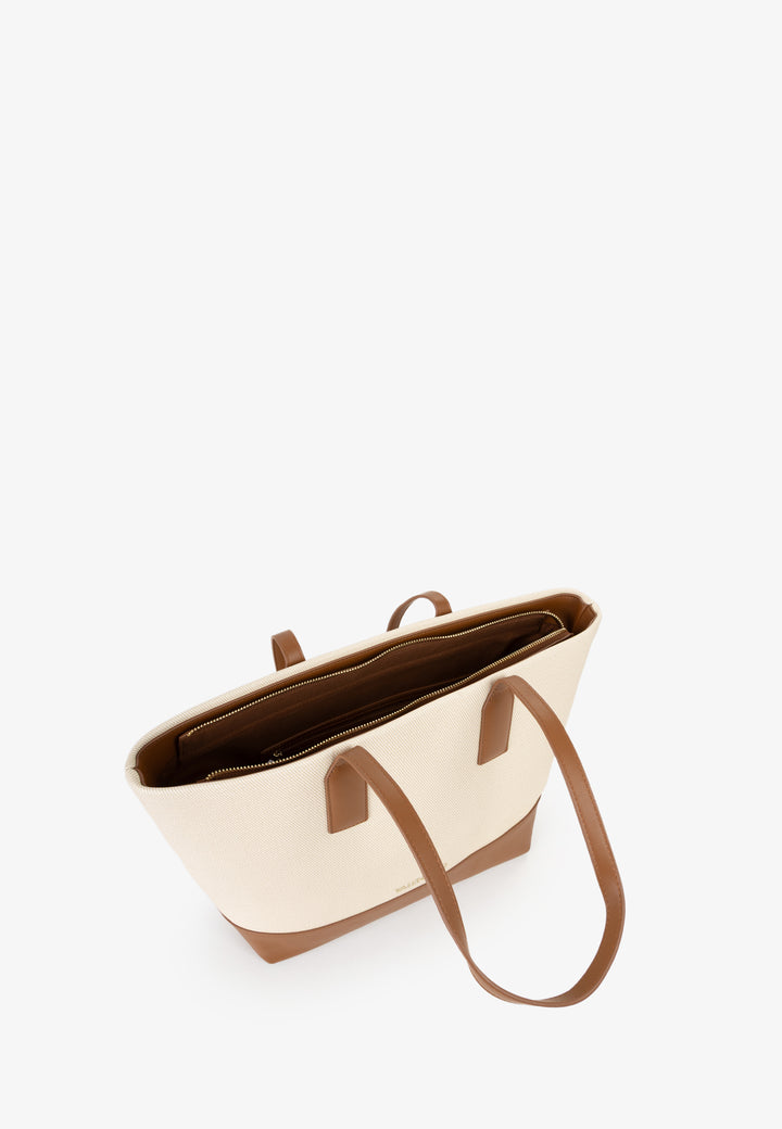 Valentino Atena Brown Women's Tote Bag VBS9PS01 Natural/Leather