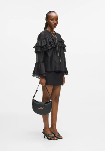 Sac lune K/Signature B1W30059 Karl Lagerfeld Noir/Doré