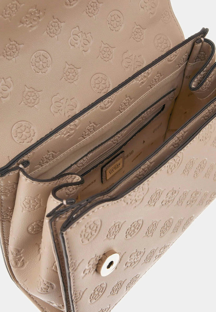 Guess Kabelka cez rameno Zarela Luxury Satche Simply Taupe Logo PD966521
