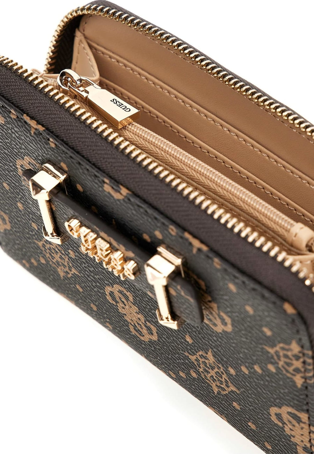 Guess Compagnon / Portefeuille Silia Slg Medium Zip Espresso Logo -- vue 3 sur 7