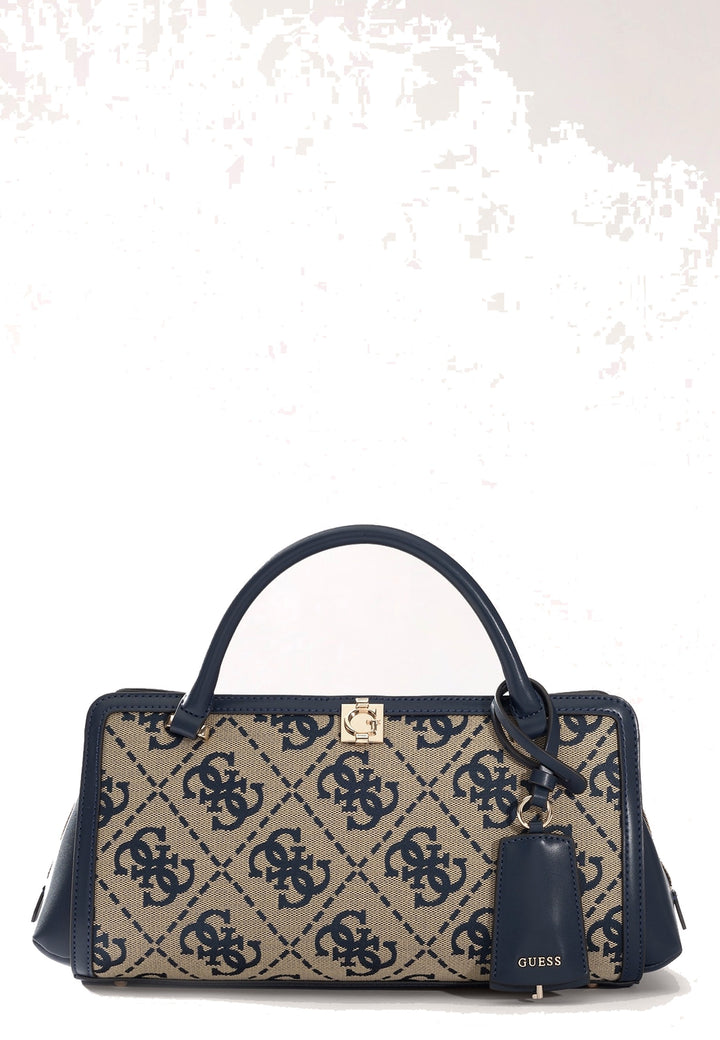 Guess Sac à Main Audrey Petit Monogramme Navy Logo — vue de face
