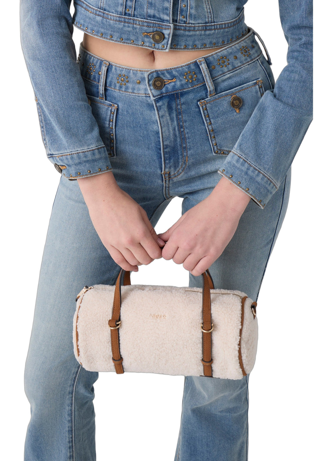 Guess Sac à Main Taylor Mini Off White/Cognac — vue vue