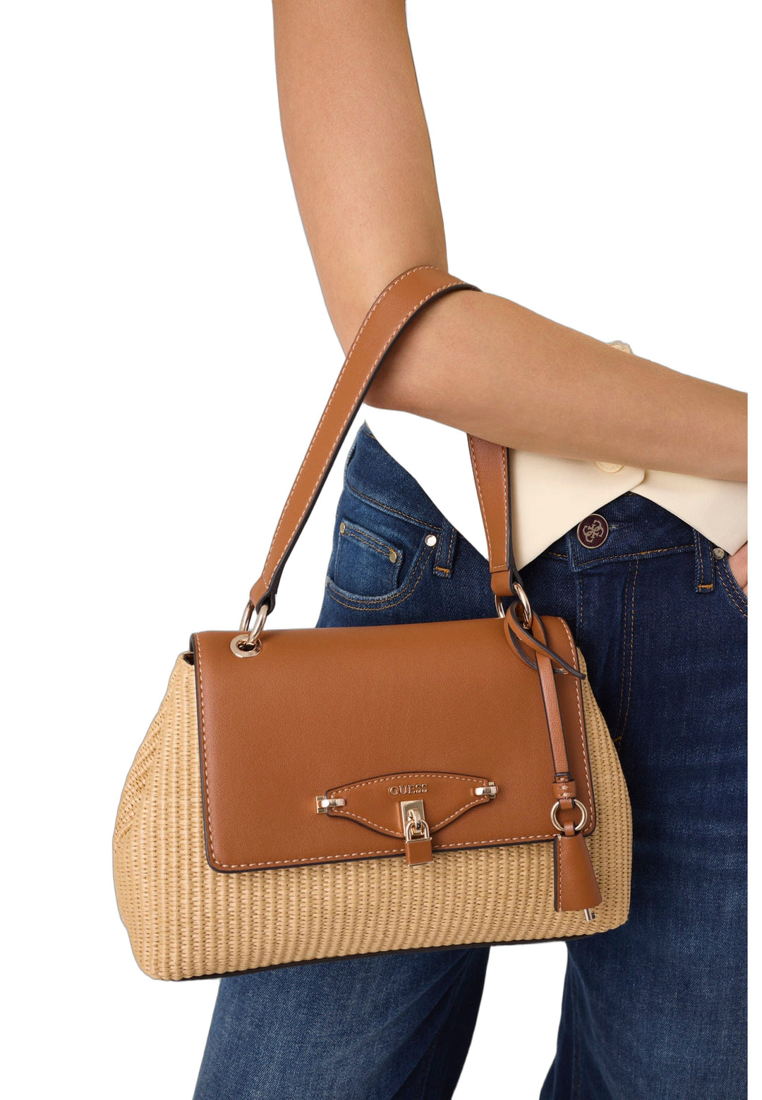 Guess Sac à Rabat Maggie Natural/Caramel — vue vue