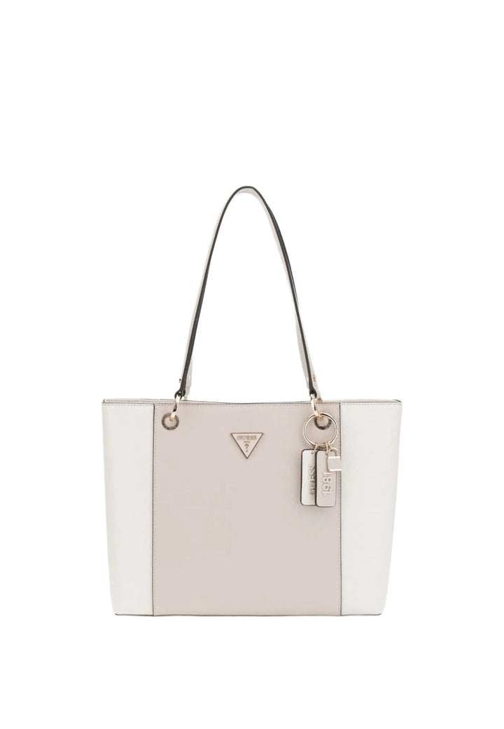 Guess Sac Bandoulière Bramina Small Satche Off White/Taupe -- vue 1 sur 7