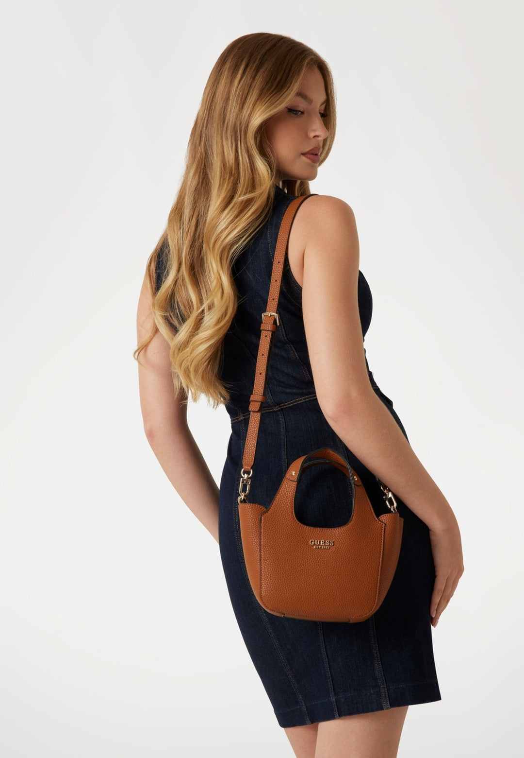 Guess Sac Bandoulière Calista Top Zip Shou Caramel -- vue 7 sur 8