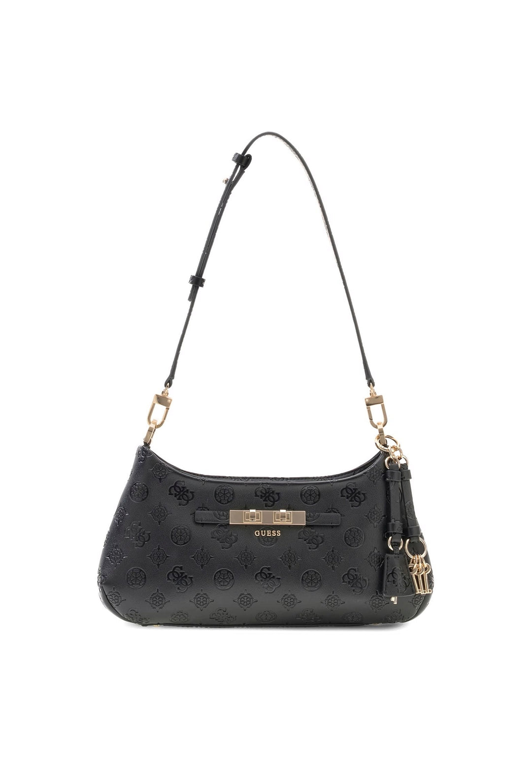 Guess Sac Bandoulière Carmella Black Logo — vue de face