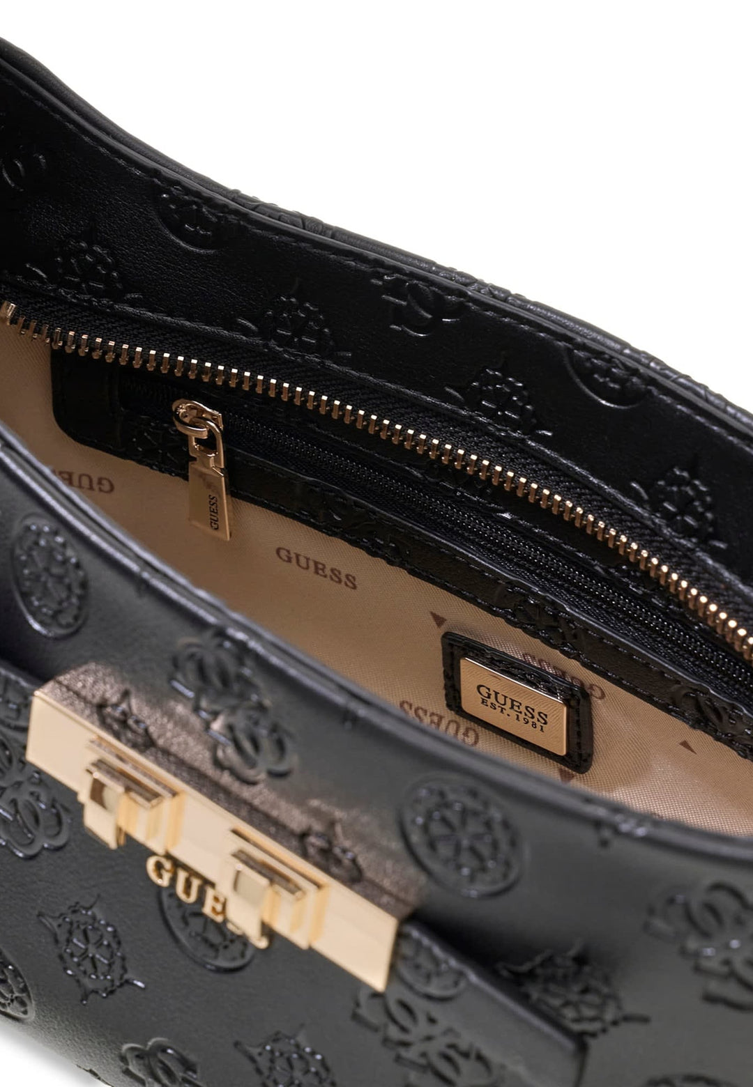 Guess Sac Bandoulière Carmella Black Logo — vue vue alternative