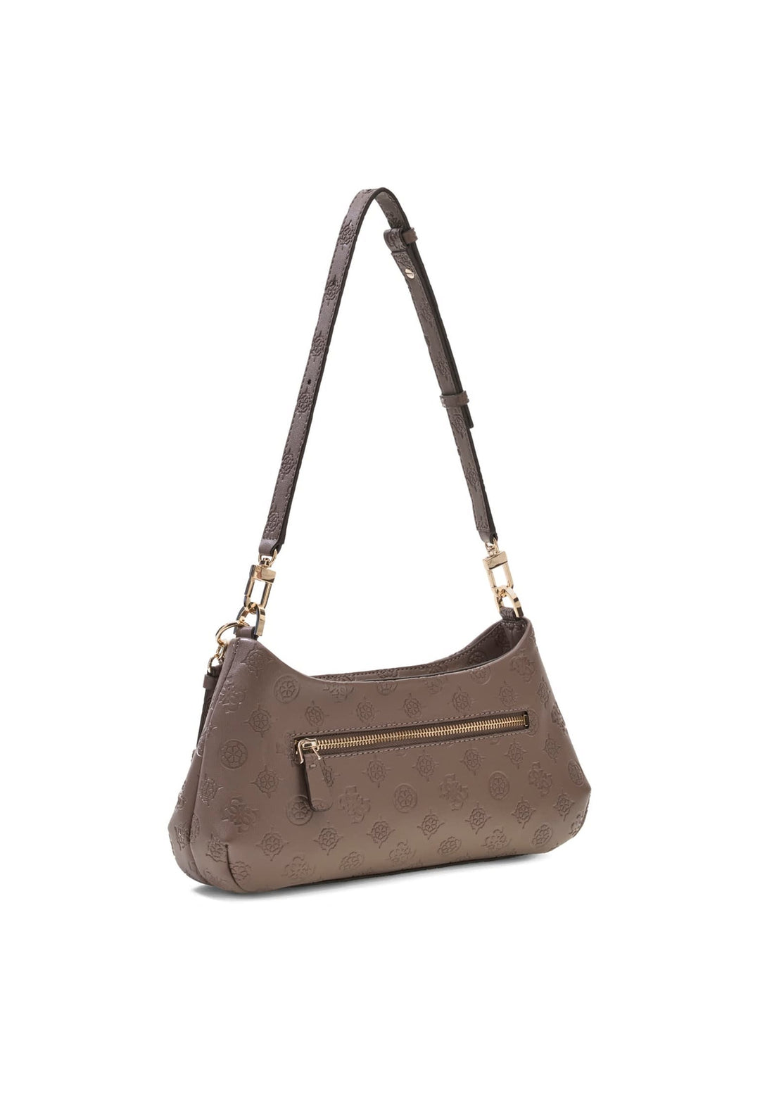 Guess Sac Bandoulière Carmella Taupe Logo — vue vue