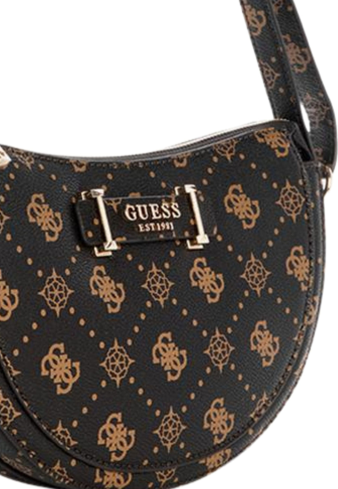 Guess Sac Bandoulière Silia Girlfriend Sat Espresso Logo -- vue 9 sur 9