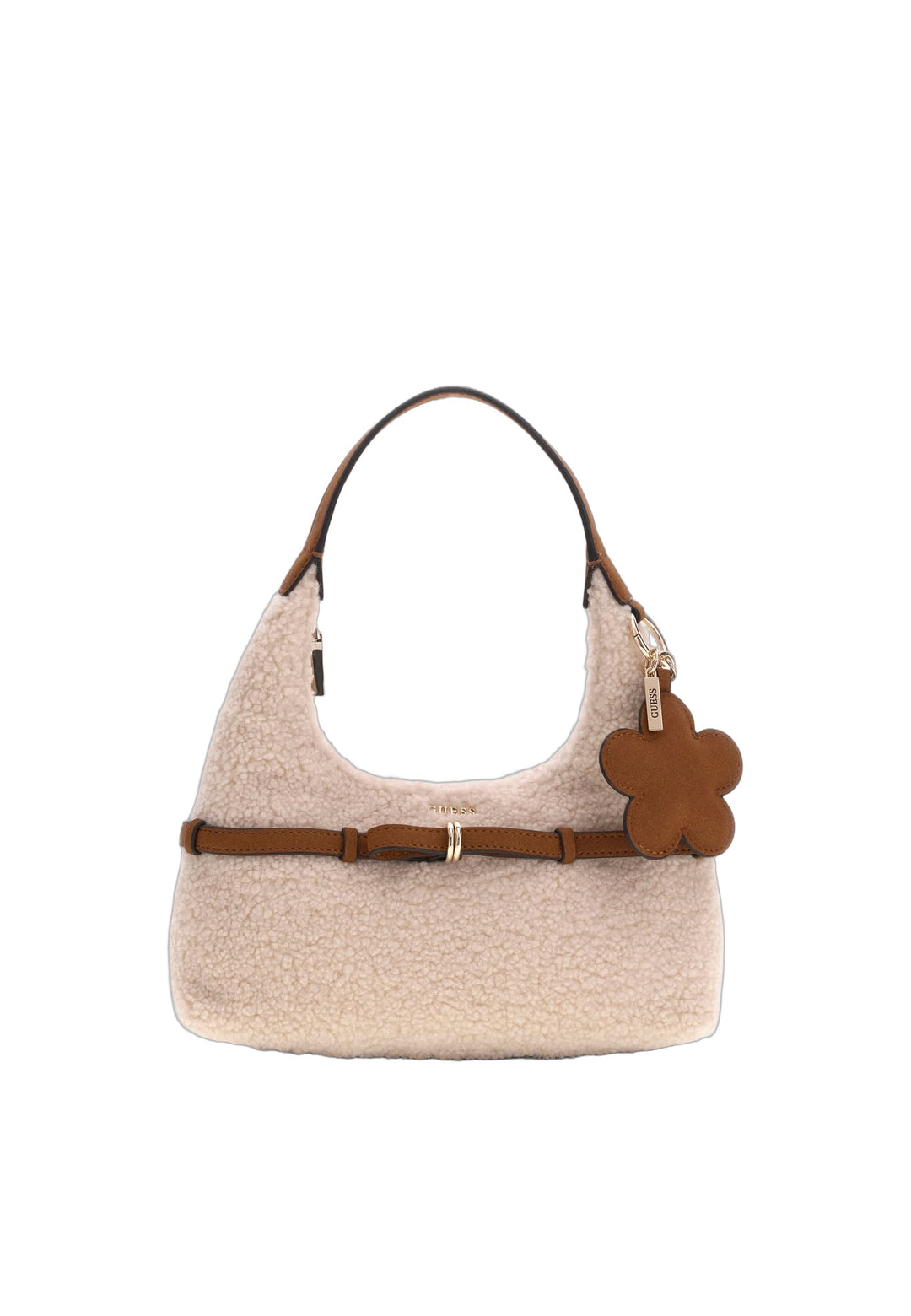 Guess Sac Hobo Taylor Mini Off White/Cognac — vue de face