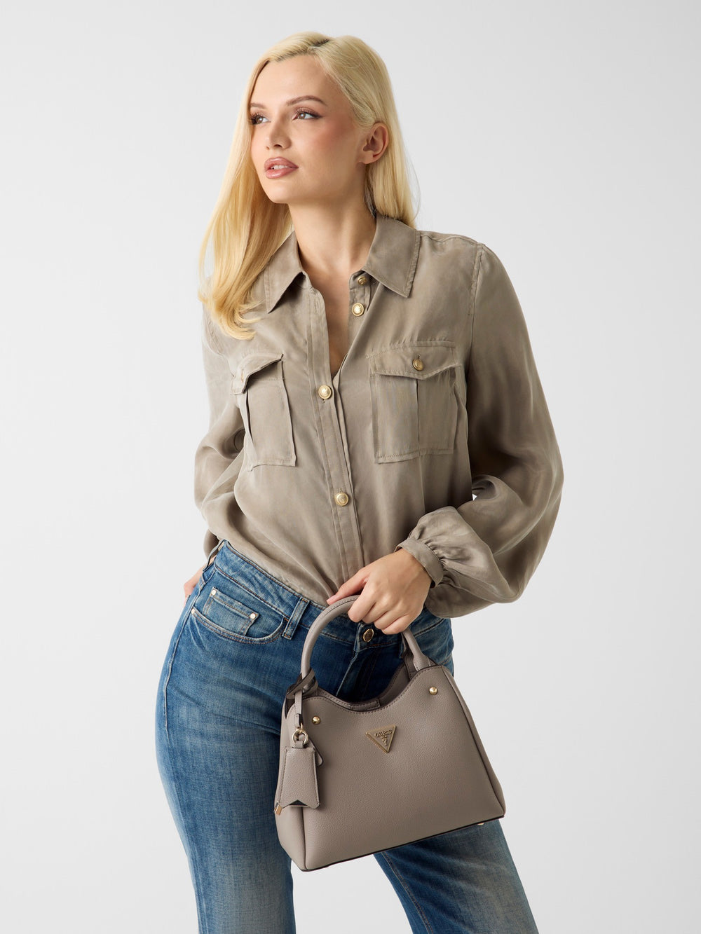 Guess Handbags Handbag Dark Taupe – worn