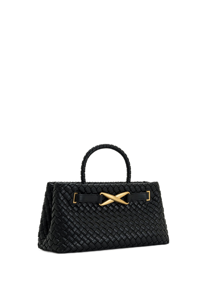 JW PEI Cabas Elora Tressé Black — vue de côté