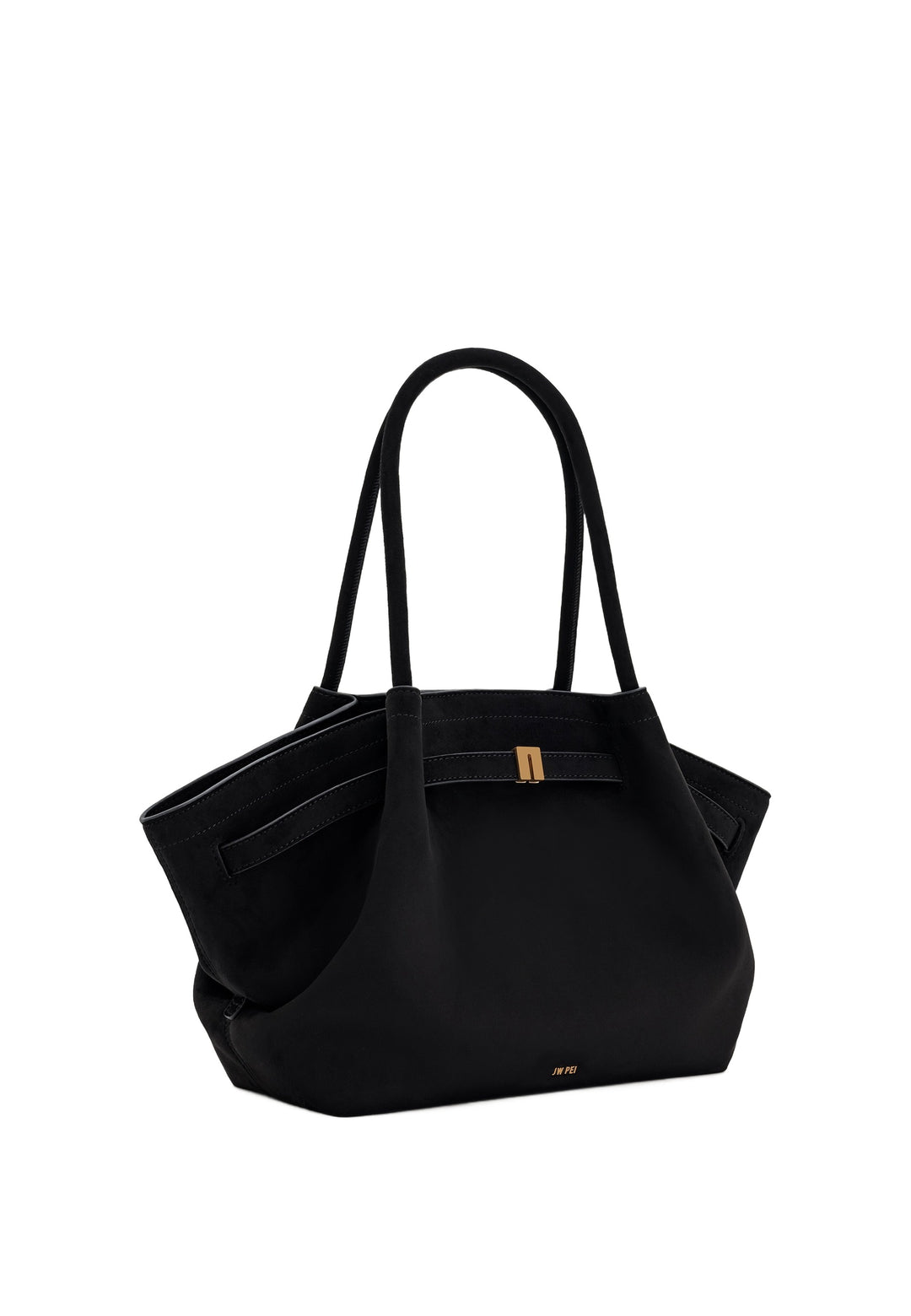 JW PEI Cabas Hana Medium Faux Suede Black — vue de côté