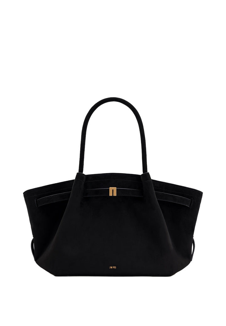 JW PEI Cabas Hana Medium Faux Suede Black — vue de face