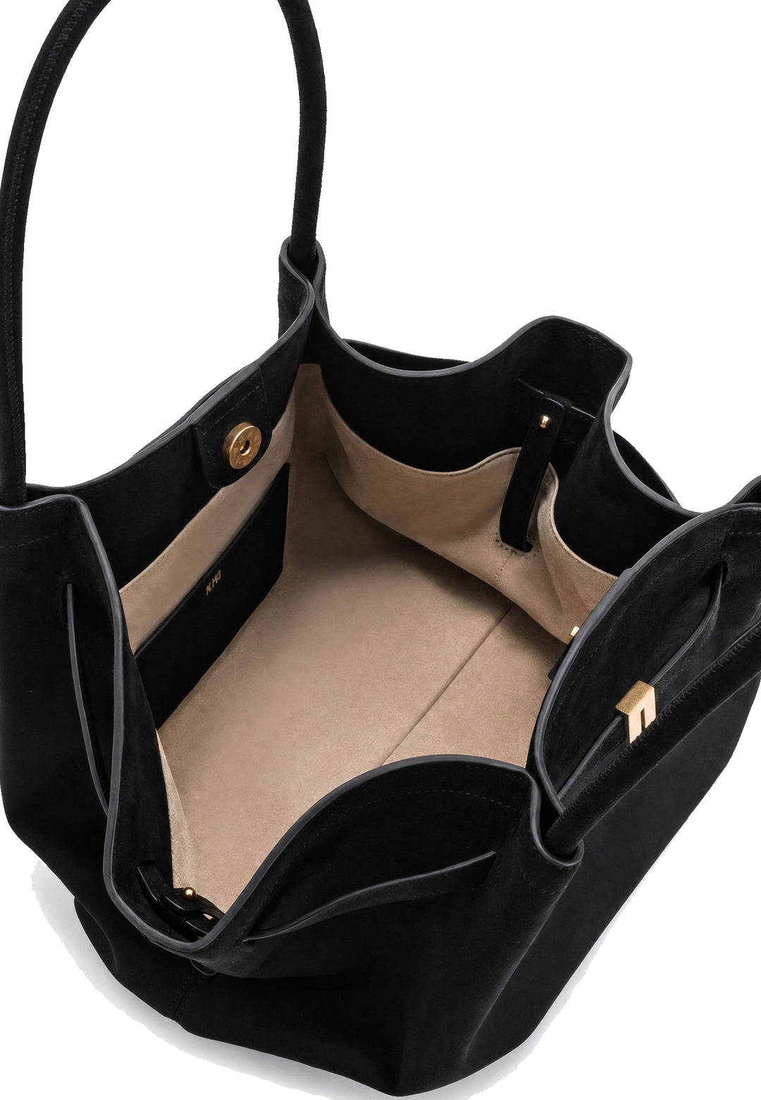 JW PEI Cabas Hana Medium Faux Suede Black — vue intérieure