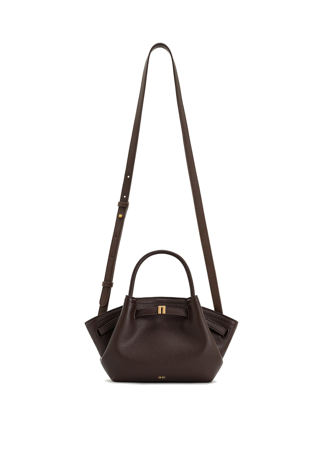 JW PEI Cabas Hana Mini Dark Brown — vue avec bandoulière