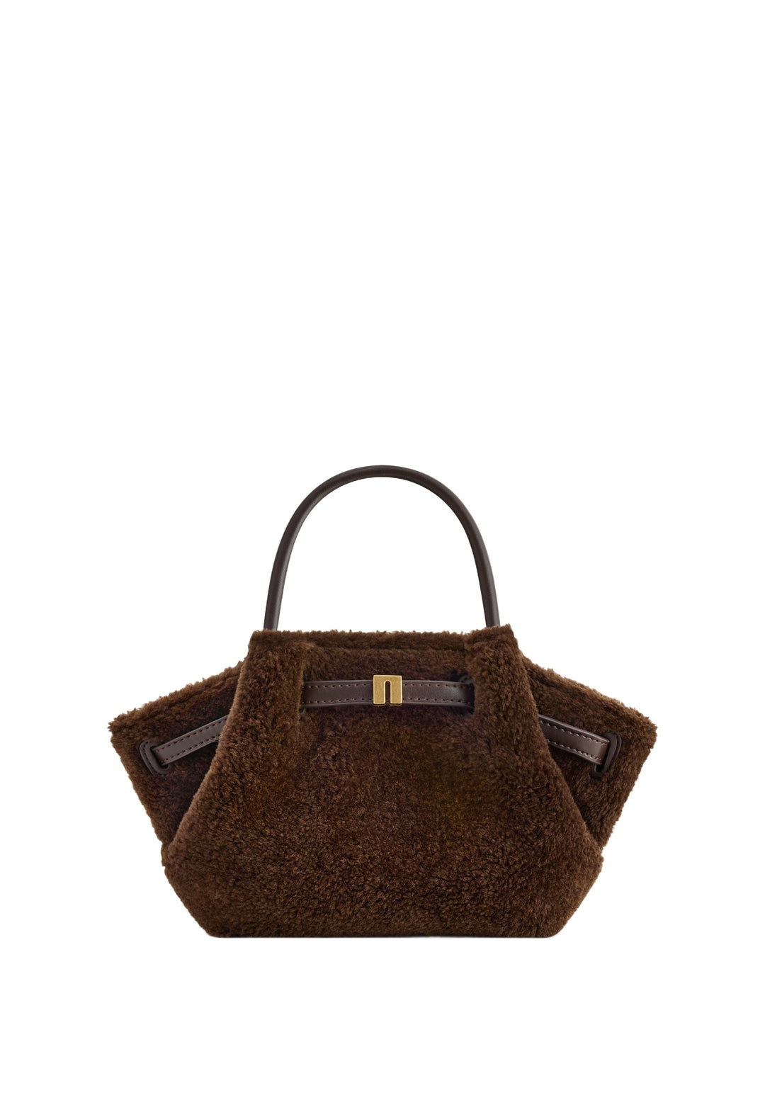 JW PEI Cabas Hana Mini Faux Fur Dark Brown — vue de face