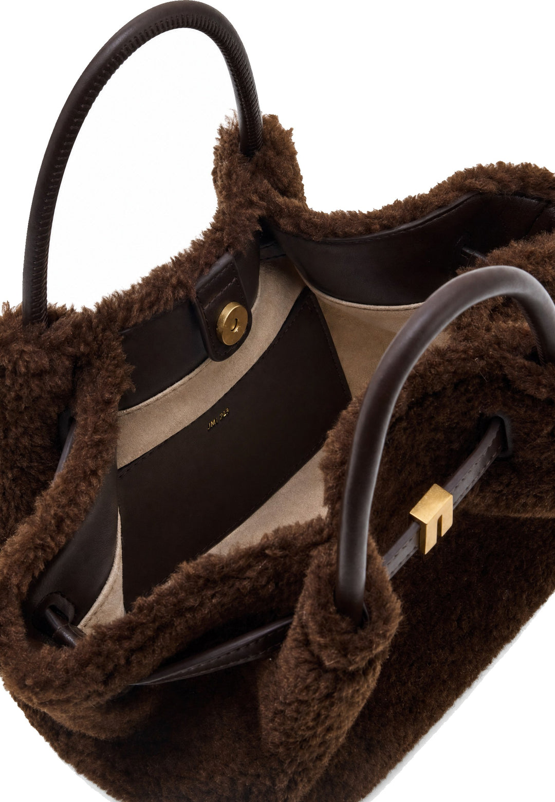 JW PEI Cabas Hana Mini Faux Fur Dark Brown — vue intérieure