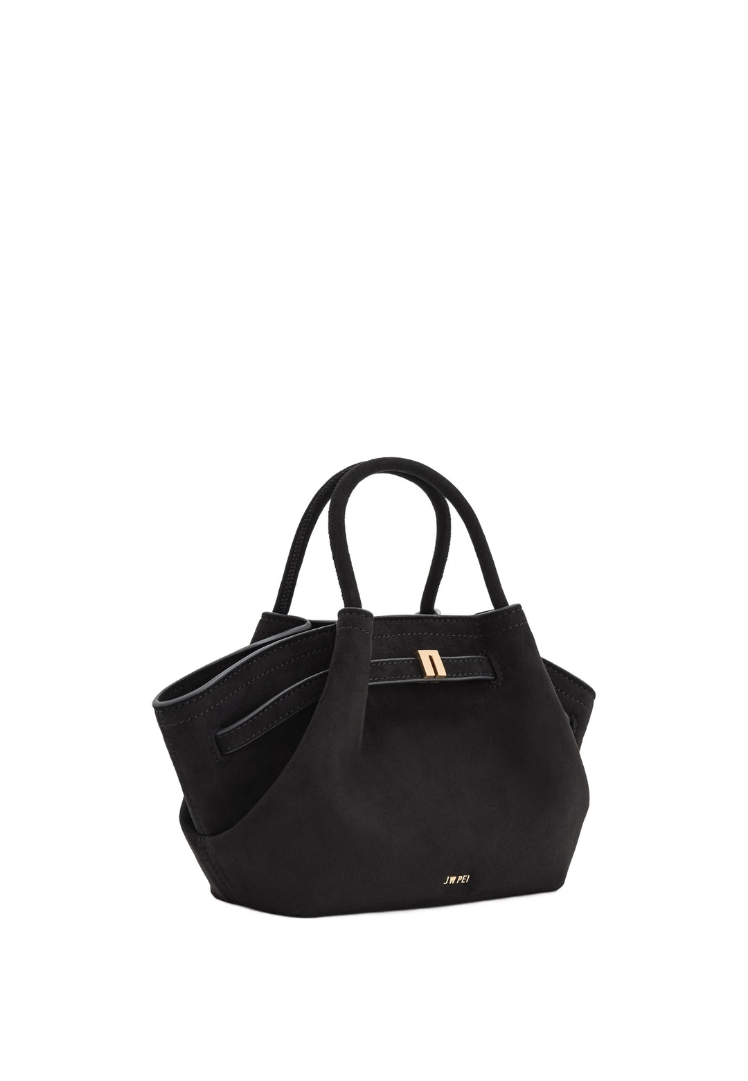 JW PEI Cabas Hana Mini Faux Suede Black — vue de côté