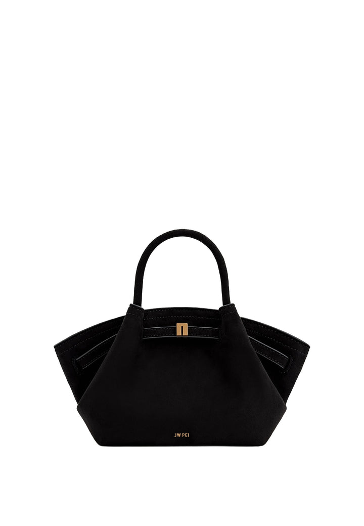JW PEI Cabas Hana Mini Faux Suede Black — vue de face
