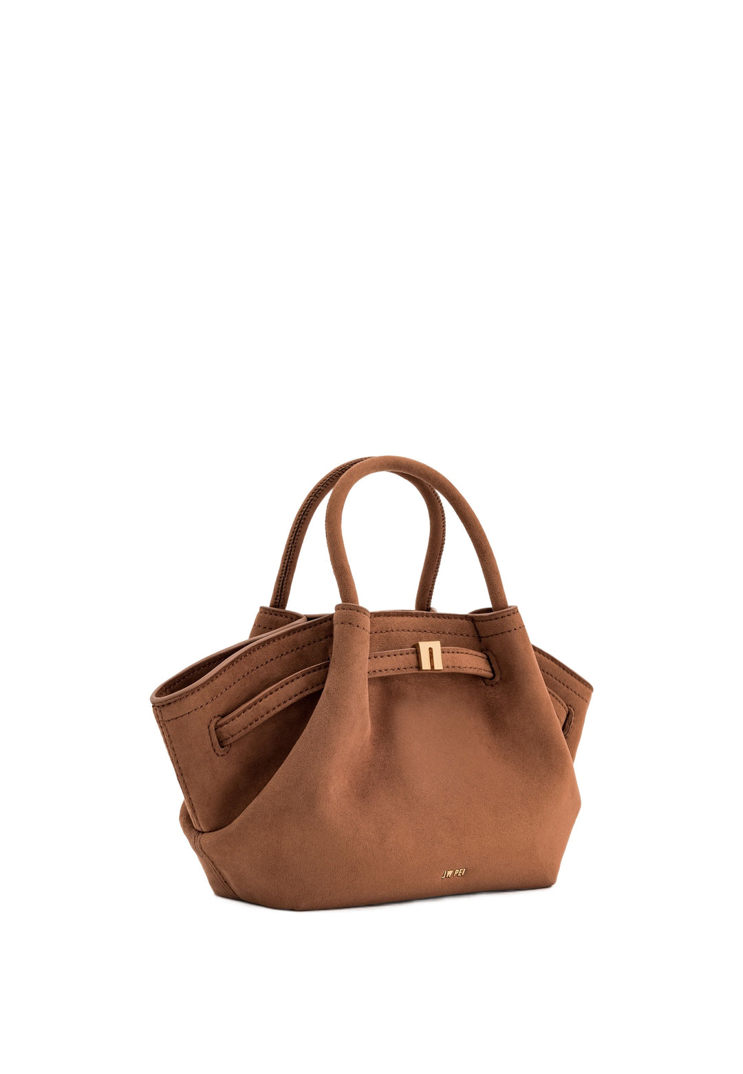 JW PEI Cabas Hana Mini Faux Suede Brown — vue de côté
