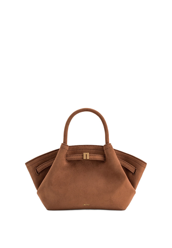 JW PEI Cabas Hana Mini Faux Suede Brown — vue de face