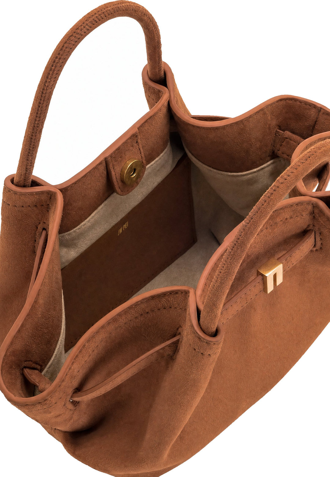 JW PEI Cabas Hana Mini Faux Suede Brown — vue intérieure
