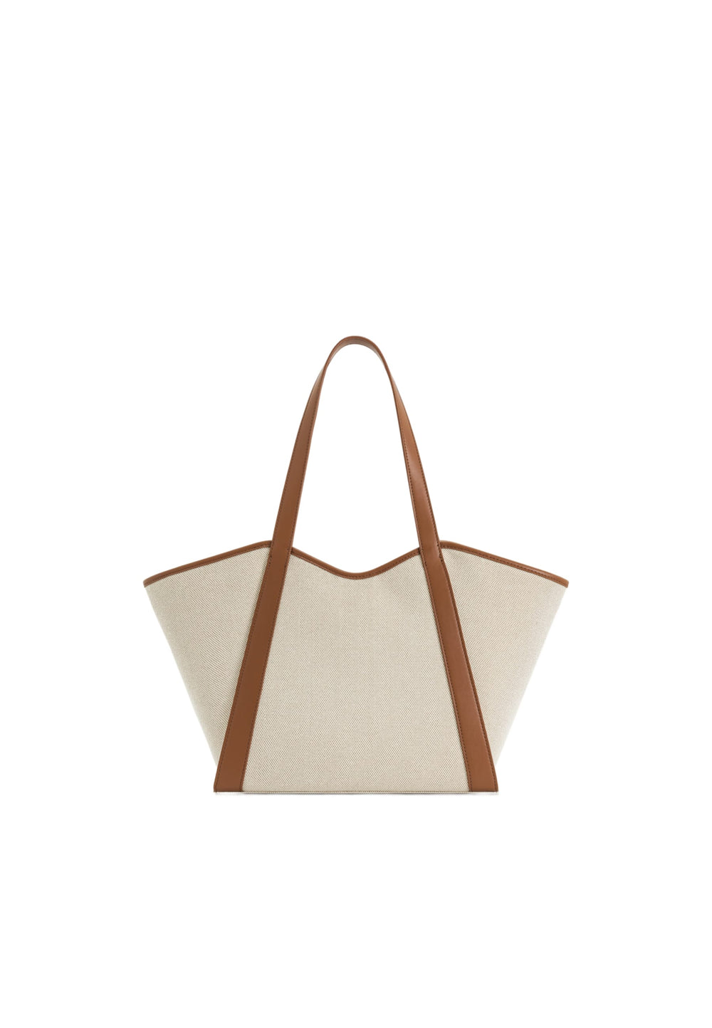 Cabas JW PEI Kiana en toile marron avec garnitures en cuir marron — vue de face